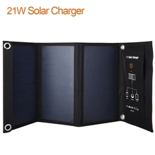 New 21W Solar Panels Charger Portable Folding Waterproof Solar Panel Battery Charger Power Bank for Phone Battery Dual USB Port