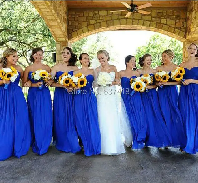 Royal Blue And Yellow Bridesmaid Dresses Wedding Ideas