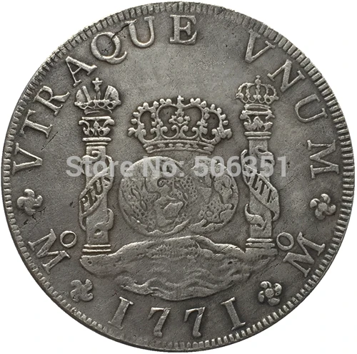 1765-1771 5 монет Мексика MF 8 REALES Монета КОПИЯ