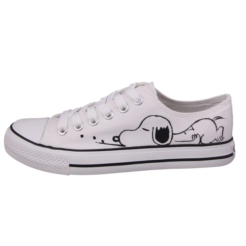 

Women Shoes Summer Hand-Painted Canvas Shoes Doodle Splash-Ink Dot Lacing Low Women's Flat Tenis Feminino Loafers Zapatos Mujer