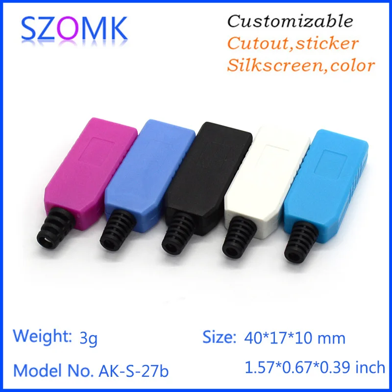 

smart abs usb plastic enclosure project box (10 pcs) 40*17*10mm top sales plastic portable usb enclosure small electronics box