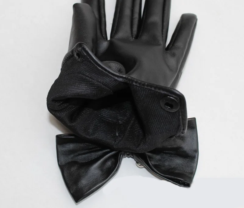 Модные женские панковские танцевальные перчатки с заклепками, Женские Спортивные Перчатки для фитнеса из искусственной кожи с бантом, тактические перчатки Luvas Guantes S85