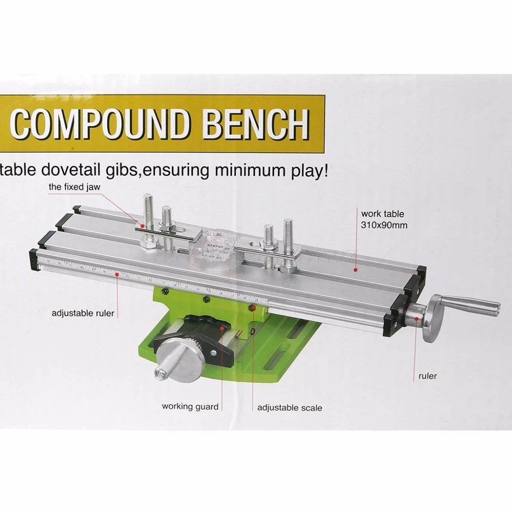 

Multifunction Precision X Y-axis Adjustment Workbench MINI Milling Machine Miller Bench Drill Vise Fixture DIY Coordinate Table