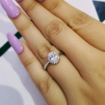 

Solid Real 925 Sterling Silver rings Two Gifts two colors for women wedding engagement jewelry aneis de diamante R1939S