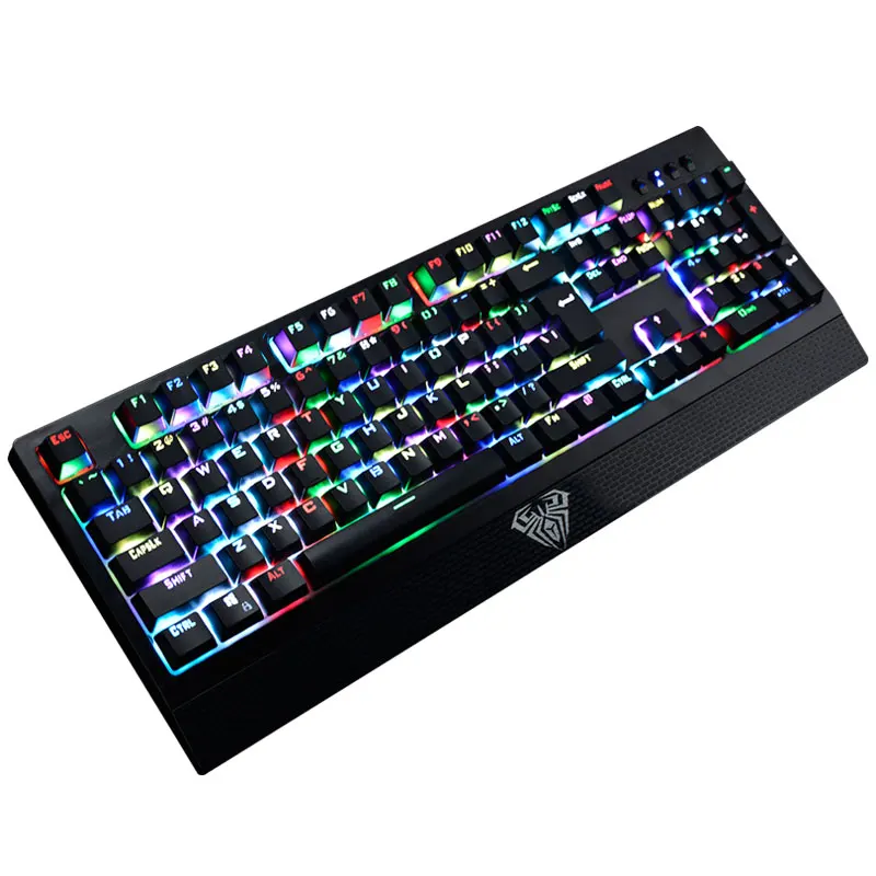 AULA Wings of Liberty RGBMix Light LED Backlit Mechanical Gaming Keyboard Blue Switches Wired Keyboard with Removeable Handle