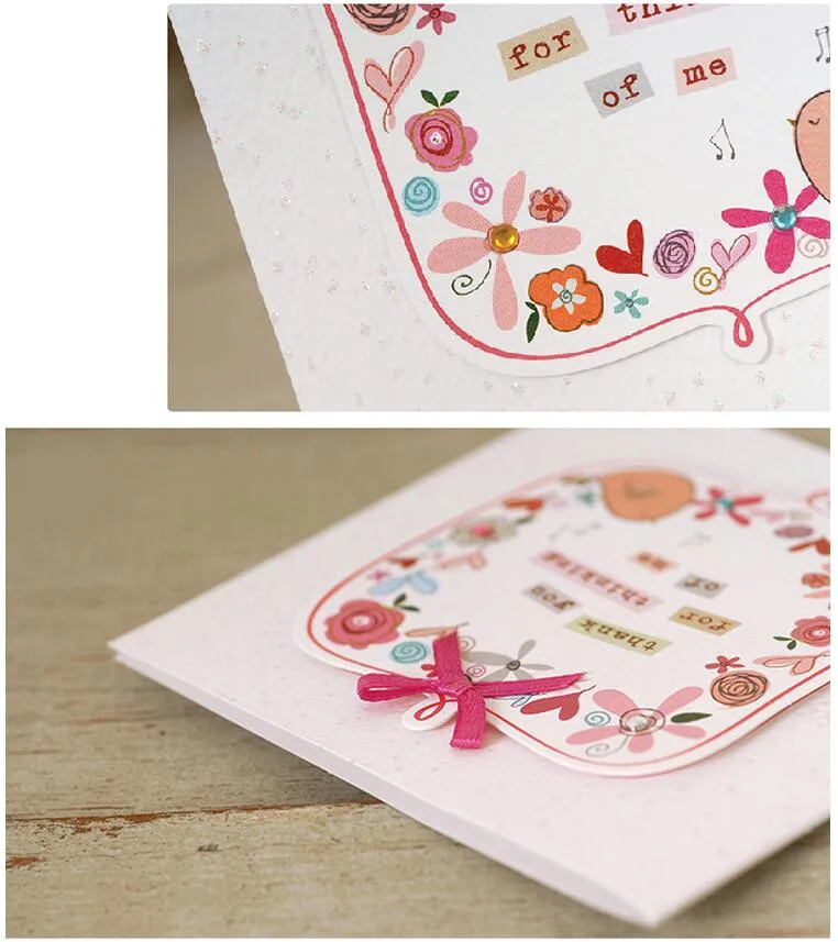 Симпатичные Мини поздравительные открытки квадратный ручной работы День рождения карты для детей, друг, отец и мать