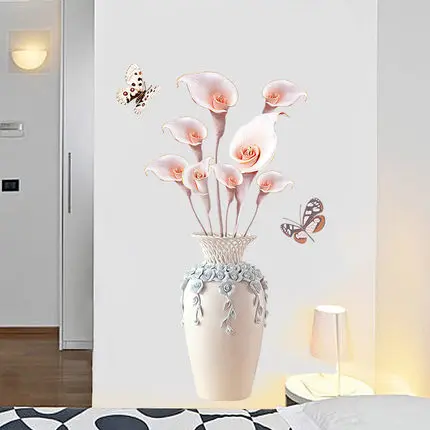 70*110 см креативная Изысканная ваза 3D обои домашний декор виниловая наклейка на стену DIY цветок украшение для гостиной ванной комнаты плакат