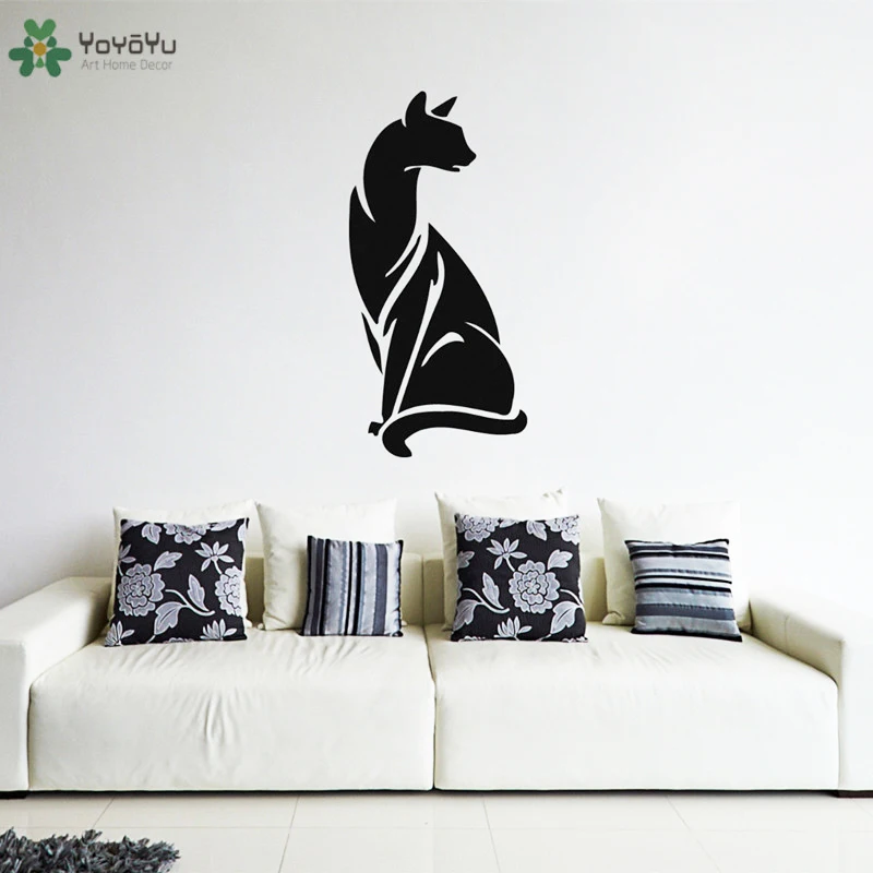 Yoyoyu Wall Decal Egyptian Cat Pattern Wall Stickers Interior Modern