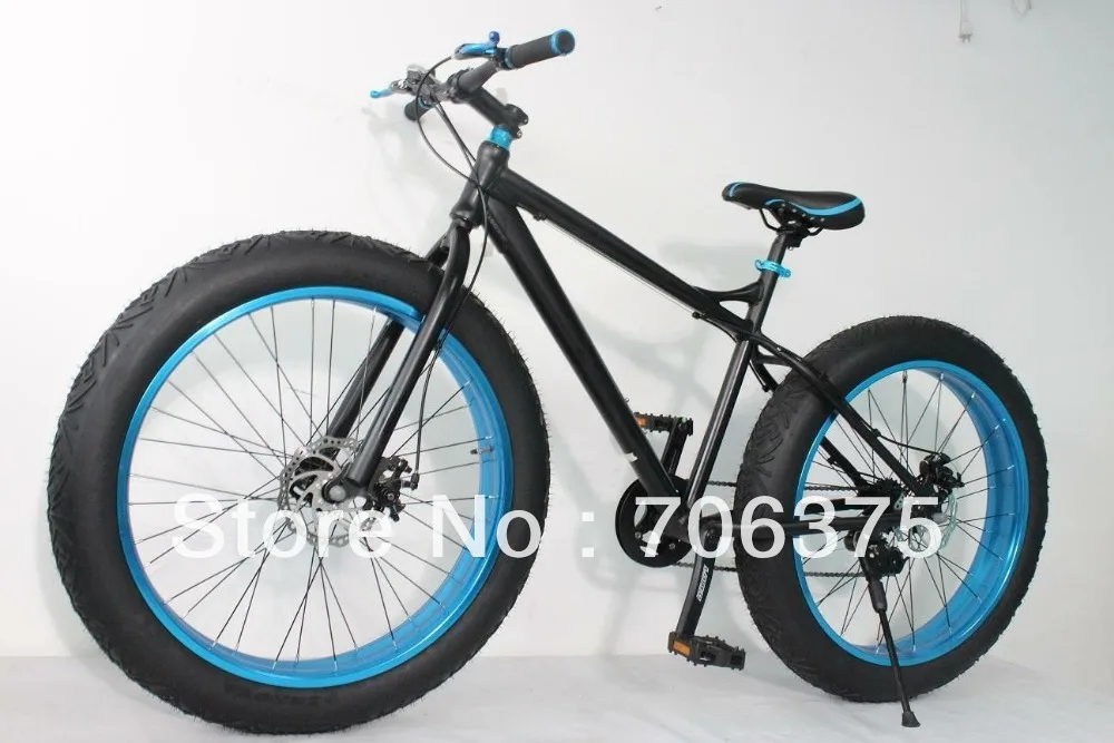 blue fat tire bike