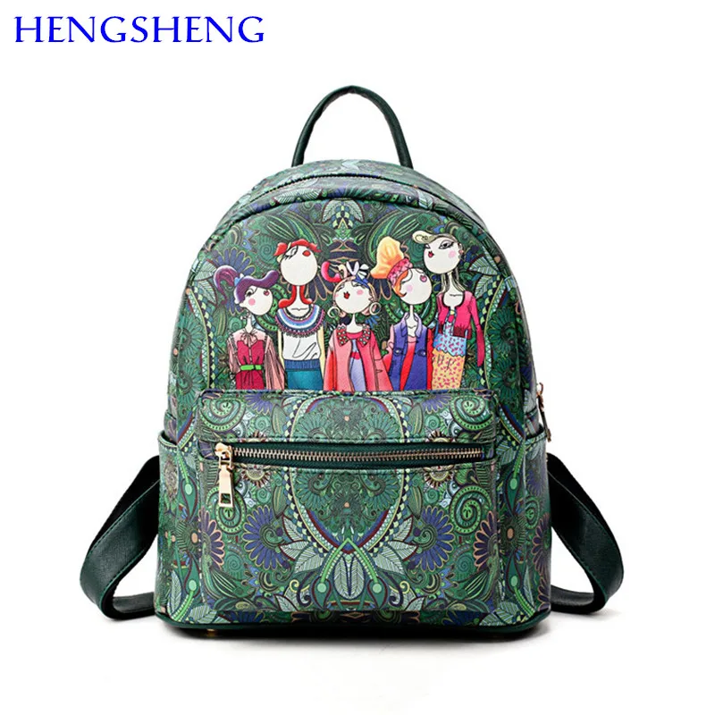 

Free shipping hengsheng forest women backpack with leather female backpack of creative women forest backpack and girl backpacks