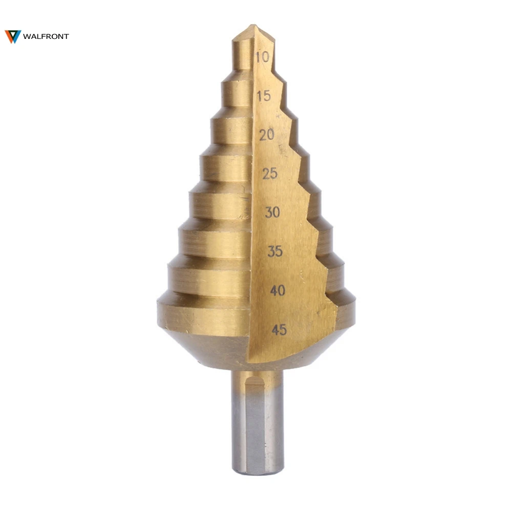

Hex Titanium Step Cone Drill Bit Hole Cutter 10-45MM HSS 4241 For Sheet Metal