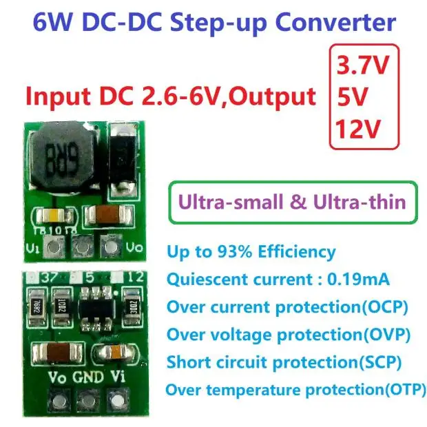 Mini DC Step up Boost модуль преобразователя напряжения 3 7 V 5V 12|Детали и аксессуары для