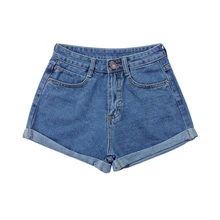 Fashion Sexy Women Lady Vintage High Waist Slim Curling Denim Jeans Shorts LY3