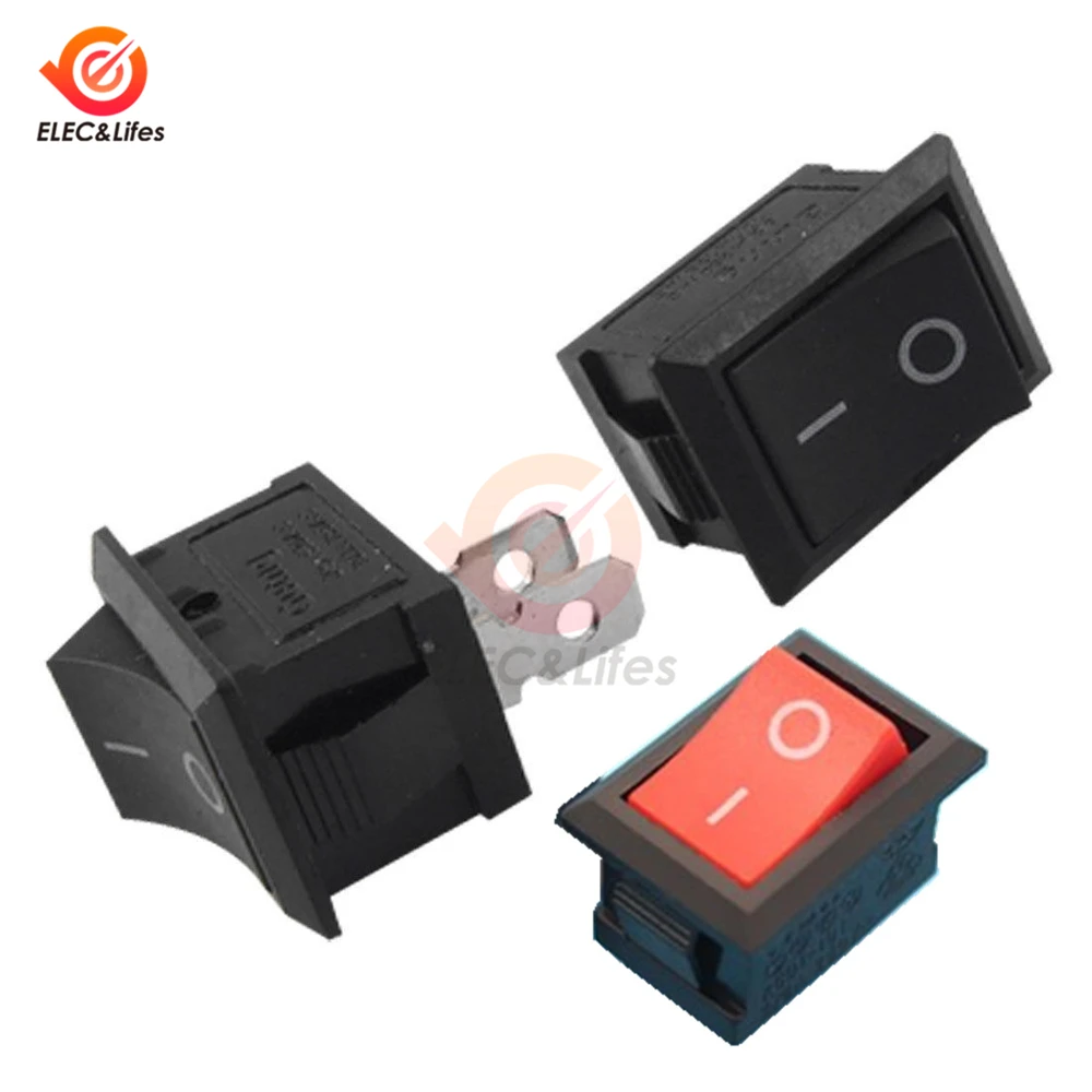 

5Pcs 125V 6A KCD1-101 Waterproof SPST Switch Car Truck Boat Round Rocker 2 Pin ON / OFF Toggle Switch