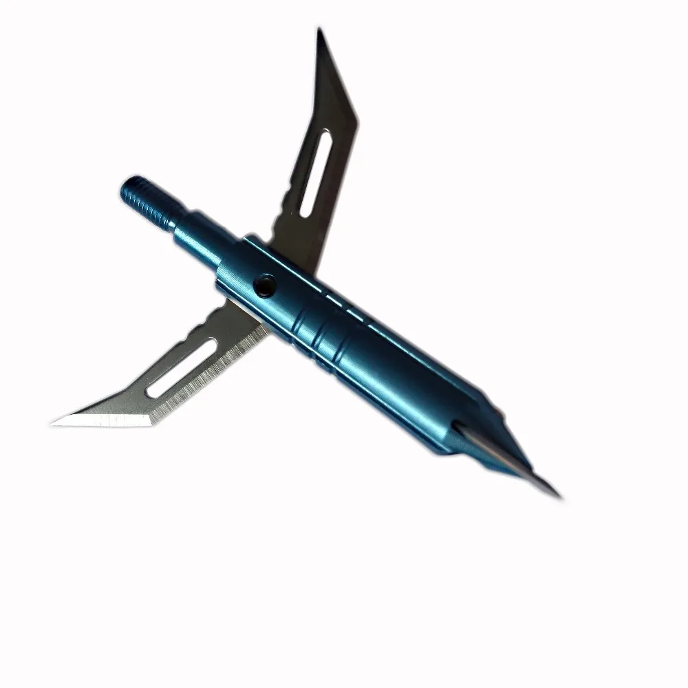 

Hidden blade hunting knife broadheads 100grains arrowhead tip Bow and arrow general outdoor sports free shiping 6pack