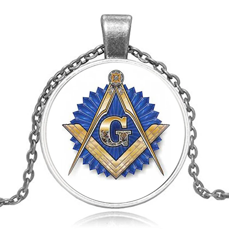 Классический Серебряный масонский подарочный набор ювелирных изделий есть карманные часы и кулон ожерелье и брелок браслет с подарочной коробкой