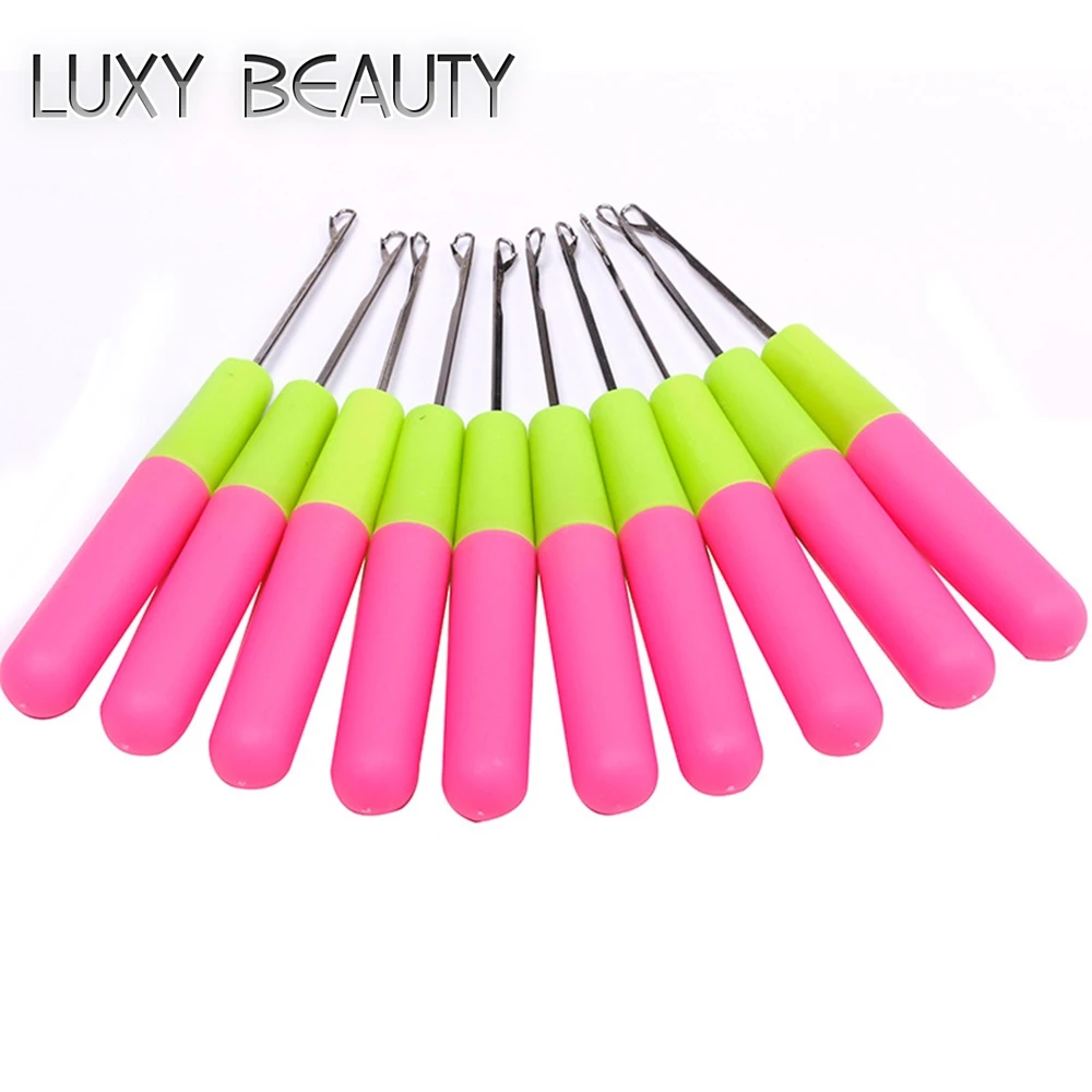 10pcs Plastic Crochet Braid Needle Use For I Tip Hair Extensions Tools