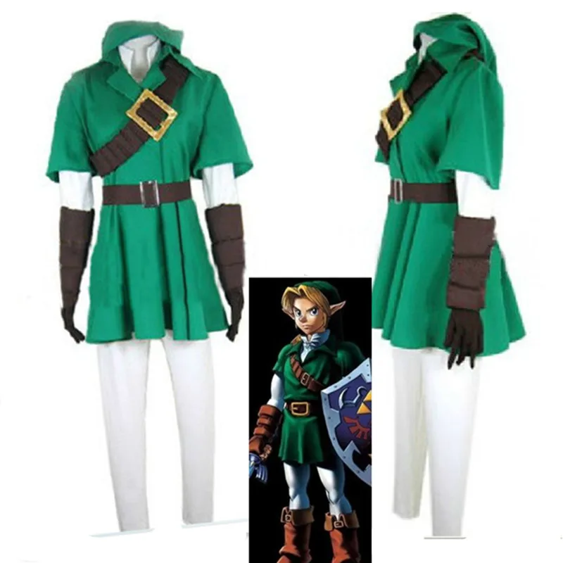 

The Legend of Zelda Cosplay in Zelda Link Costumes Halloween Party Costume Fighting Uniform Full Set Adult Men's Kimono Games