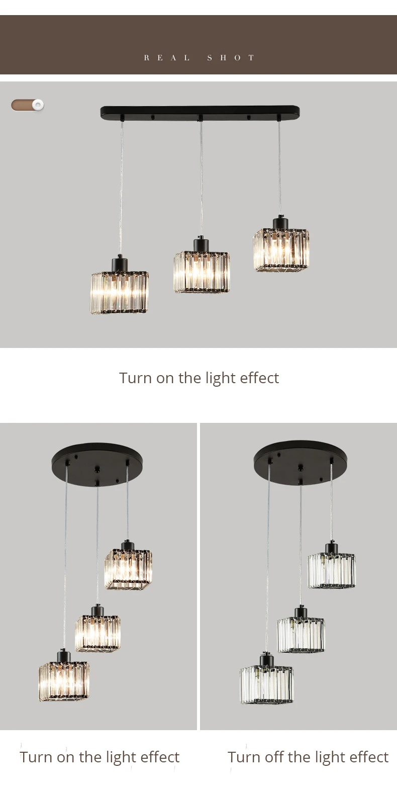 DX Modern Crystal Led Pendant Lights (3)