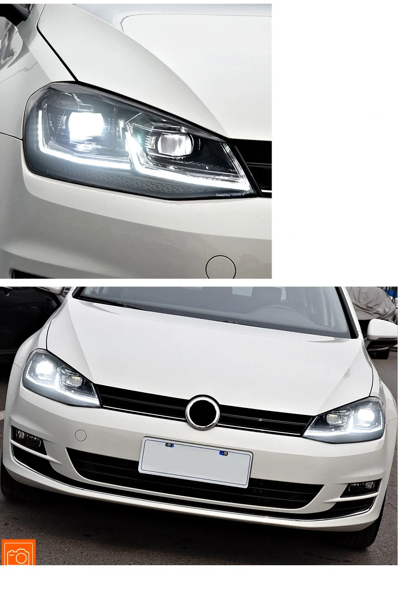 Автомобильный Стайлинг Головной фонарь для VW Golf7 фары для гольфа 7 MK7 MK7.5 2013- Светодиодный фонарь H7 D2H Hid Angel Eye Bi Xenon луч