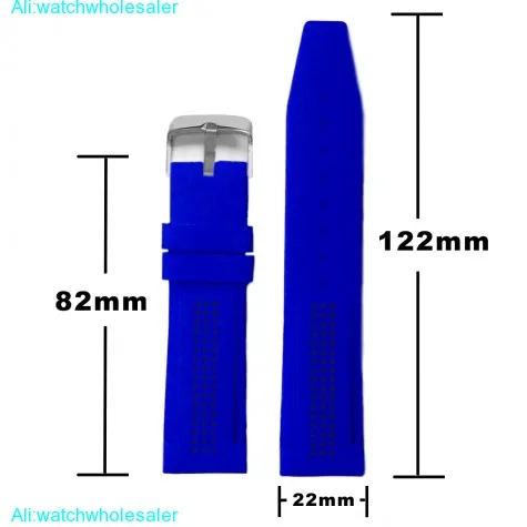22mm Classic Blue Silicone Jelly Rubber Ladies Men Watch Band Straps WB1075E22JB