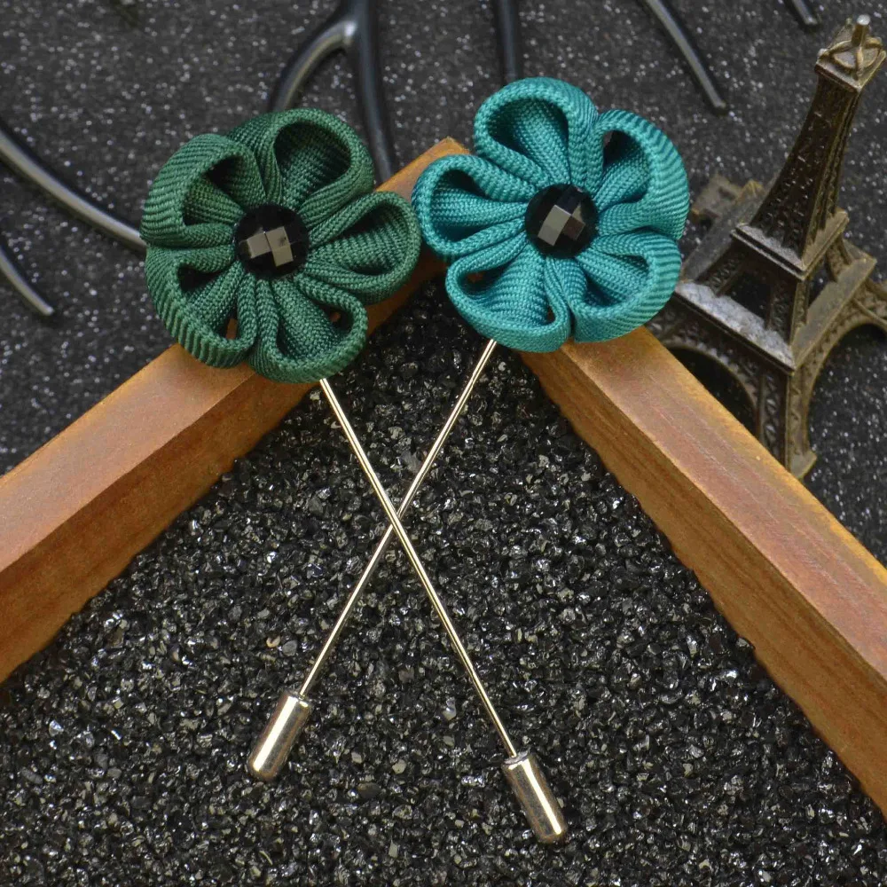 Brand Men's Brooch Pins Fabric Black White Bow Lapel Pin for Men Suits