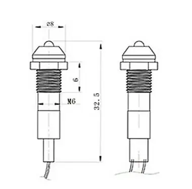 FILN FL1M-6SW-1 6 мм красный желтый синий зеленый белый 12 В 220 В 24 В светодиодный металлический Индикатор сигнальная лампа с кабелем 20 см