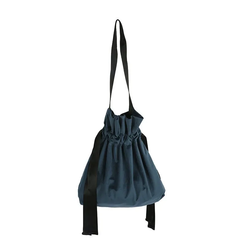[BXX] Летняя Повседневная плиссированная бархатный мешок с кулиской с широким ремешком женская сумка на одно плечо универсальная вместительная сумка LM708