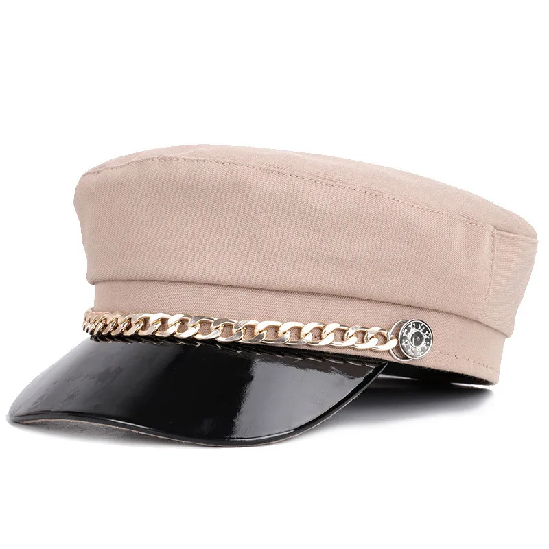 XPeople газетчик таксистка темно-синяя шляпа Классическая винтажная плоская кепка регулируемая для мужчин и женщин водительский шофер британский стиль - Цвет: Khaki-PU