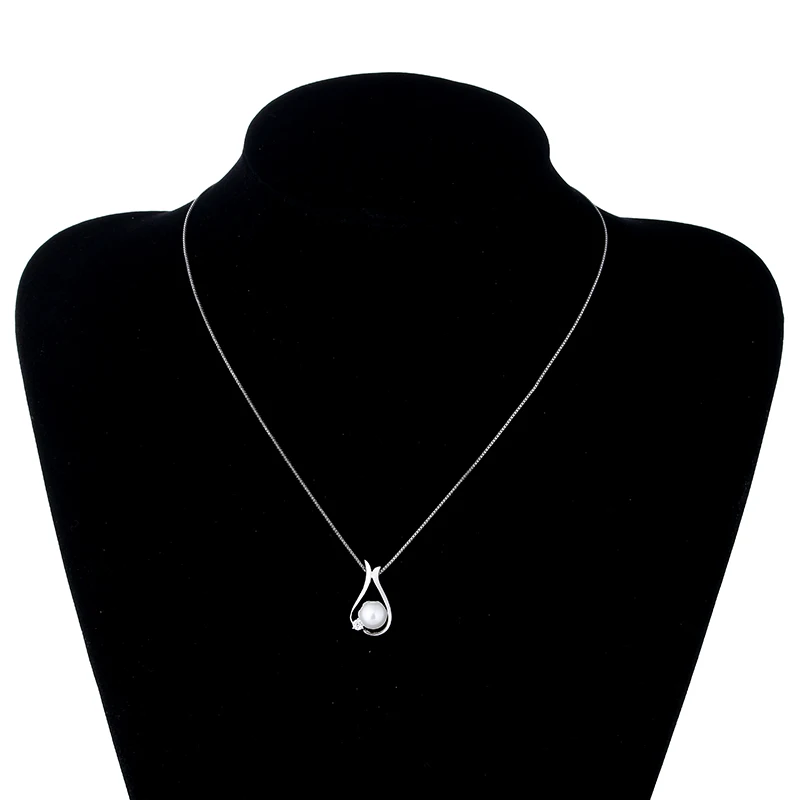 Hot sell fashion little bird pearl female 925 sterling silver ladies`pendant necklaces box chain jewelry wholesale