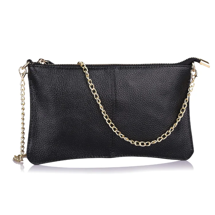  2017 Genuine Leather Women Clutch Bags Chain Shoulder Bag Real Cowhide Purse Organizer Evening Party Handbags Small Bolsos 