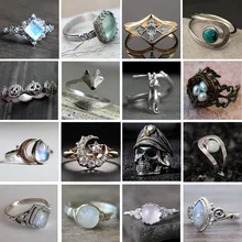 Винтажное кольцо с резным рисунком лисы, черепа, кошки для женщин и мужчин, бохо, готическое изящное кольцо на кастет, минималистское кольцо, обручальное ювелирное изделие O5C126