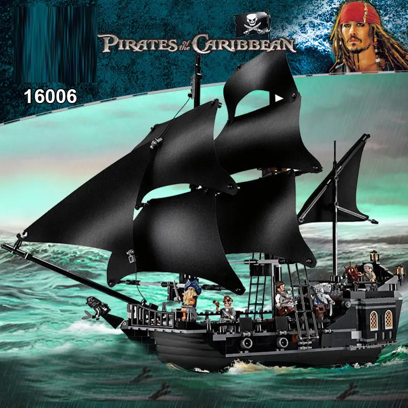 

DIY Boat Blocks 804pcs Pirates of the Caribbean Warship The Black Pearl Ship Building Blocks Toy For Children Adults