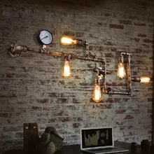 Трубная настенная лампа Лофт промышленная винтажная лампа Эдисона E27 ретро настенная лампа Внутреннее освещение приспособление домашний бар