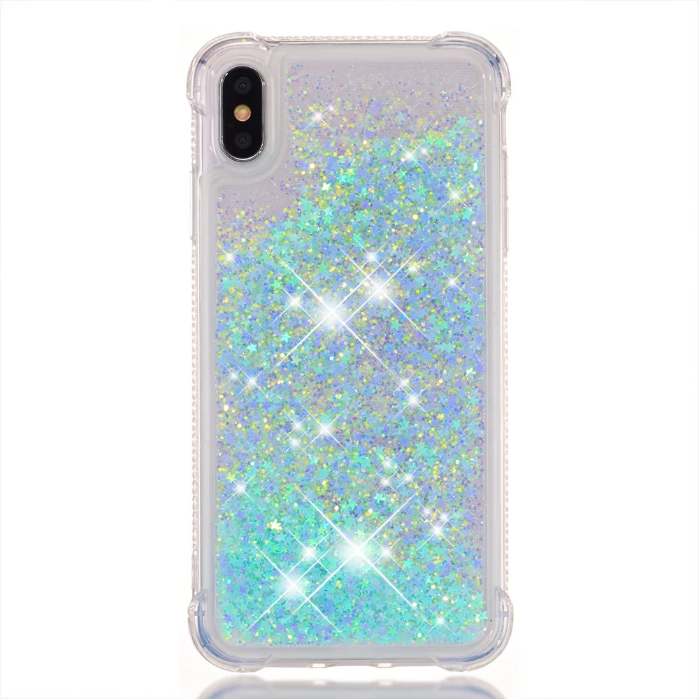 Мягкий чехол для iPhone 11 Pro Max Xs Xr X 8 7 6 6s Plus SE 2020 с водой блестящий песок