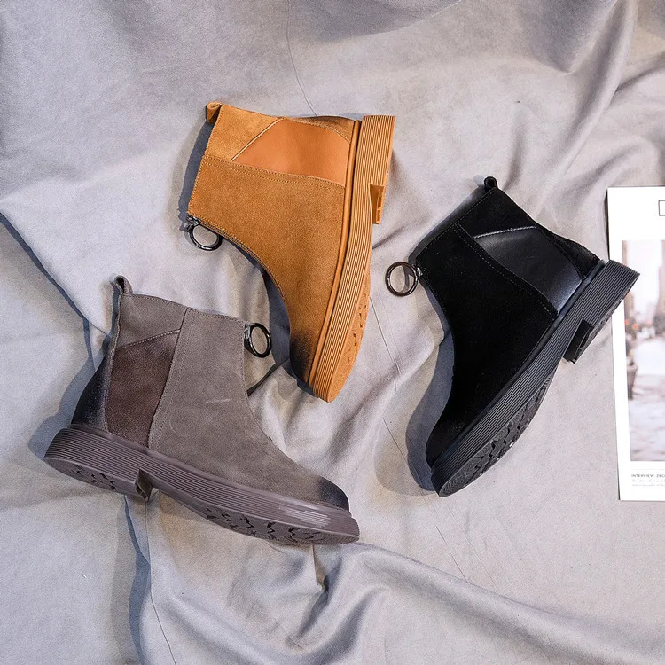 Botas mujer Повседневная обувь Женские Ботинки Martin Модные брендовые ботильоны из
