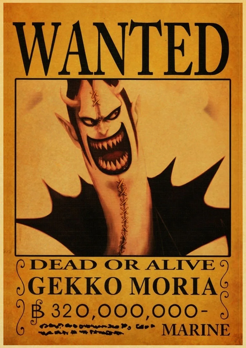 Японский Классический Аниме one piece Wanted Ретро плакат Обезьяна D Luffy Wanted винтажная настенная живопись стены комнаты художественные плакаты - Цвет: P018