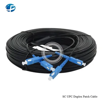 

2019 Hot 200M 2Core SC UPC Duplex Patch Cable fiber optic drop 2core 3steel wire singlemode drop cable patchcord, for outdoor