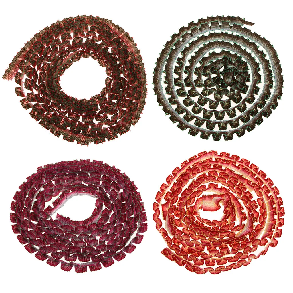 2 Yards Pleated Lace Ribbon 9mm for Sewing Craft Dress Garments Ornaments –Ripples Edge Webbing Strap Bag Hats Decoration DIY