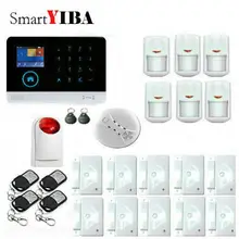 SmartYIBA 3G WCDMA WIFI Home Burglar LCD Touch Screen Alarm Panel Home Security Alarm System Siren Smoke Fire Sensor Detector