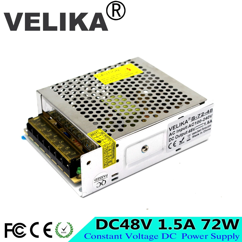 Dc Power Supply 48V 1.5A 72W Voltage Lighting Transformer Switch Power