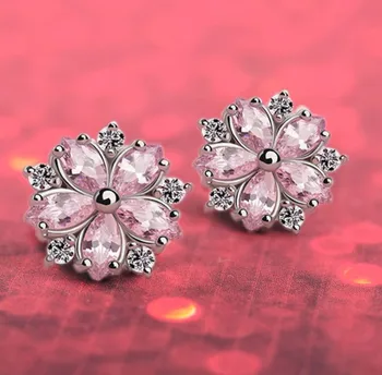 

SALE 925 silver Europe Feather Crystal from Swarovskis new fashion creative cz Earrings classic retro micro set hot jewelry