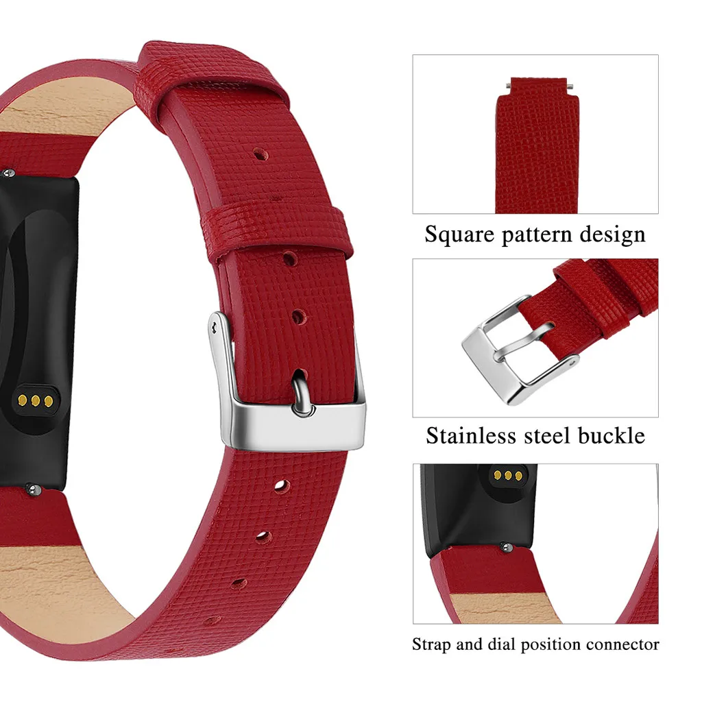 Ouhaobin кожаный ремешок для часов для Fitbit Inspire/Inspire HR Сменные Ремешки для наручных часов ремешок из нержавеющей стали Пряжка 430#2