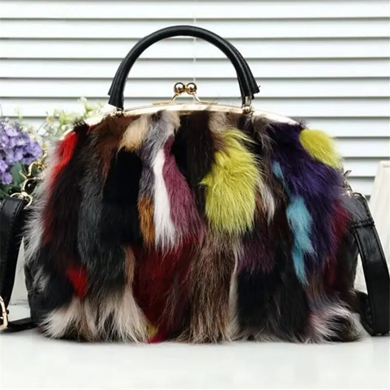 

Fashion Brand Leather Fur Soft Real Leather Women Handbag Two Pieces Female Shoulder Bag Girls Messenger Bag Casual Women bag
