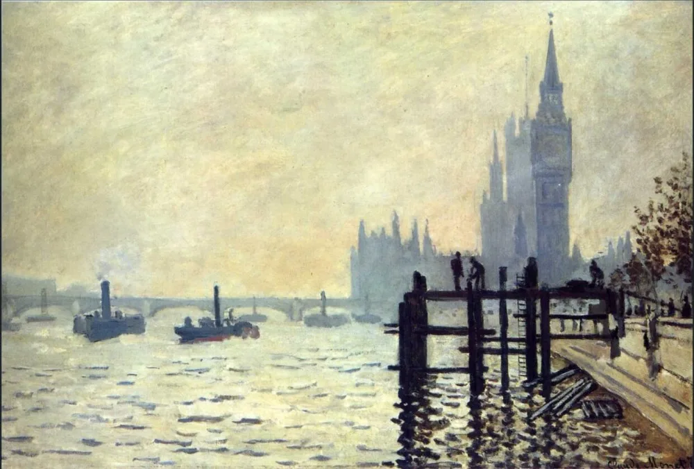 

High quality Oil painting Canvas Reproductions The Thames below Westminster (1871) By Claude Monet hand painted