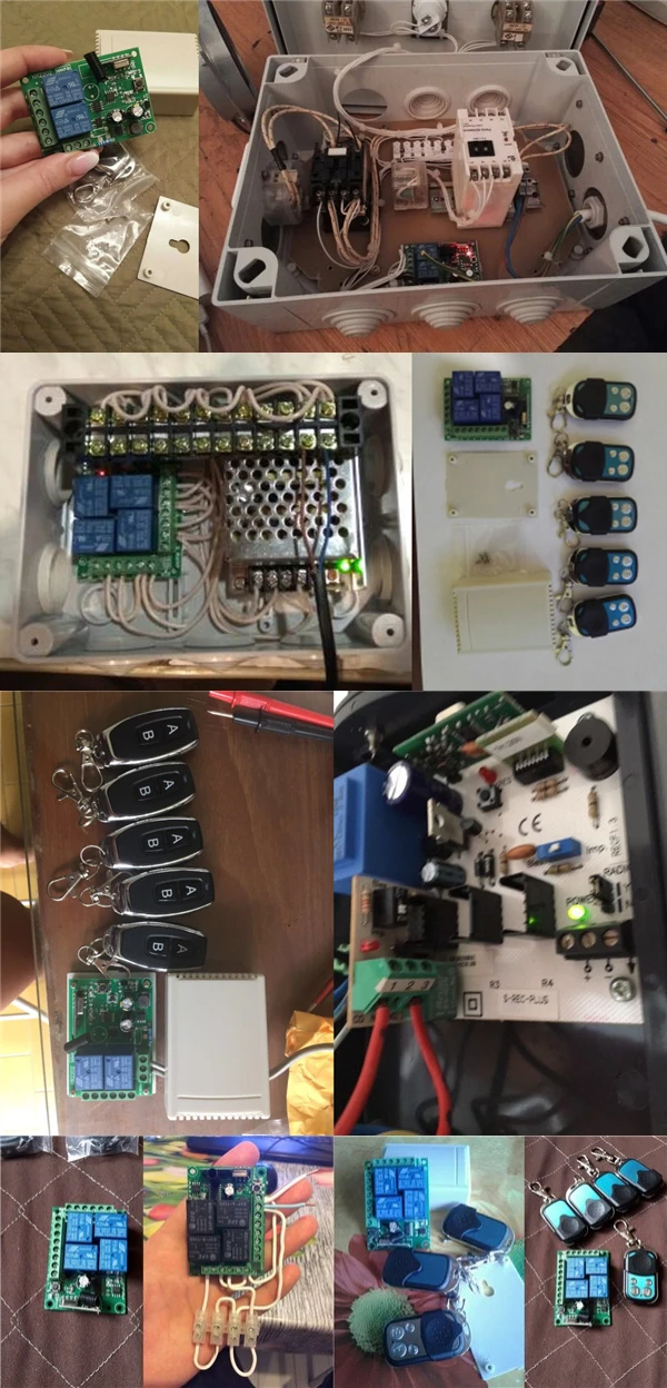 433 МГц универсальный беспроводной пульт дистанционного управления DC12V 4CH релейный модуль приемника и 5 шт. Радиочастотный пульт дистанционного управления 433 МГц передатчик
