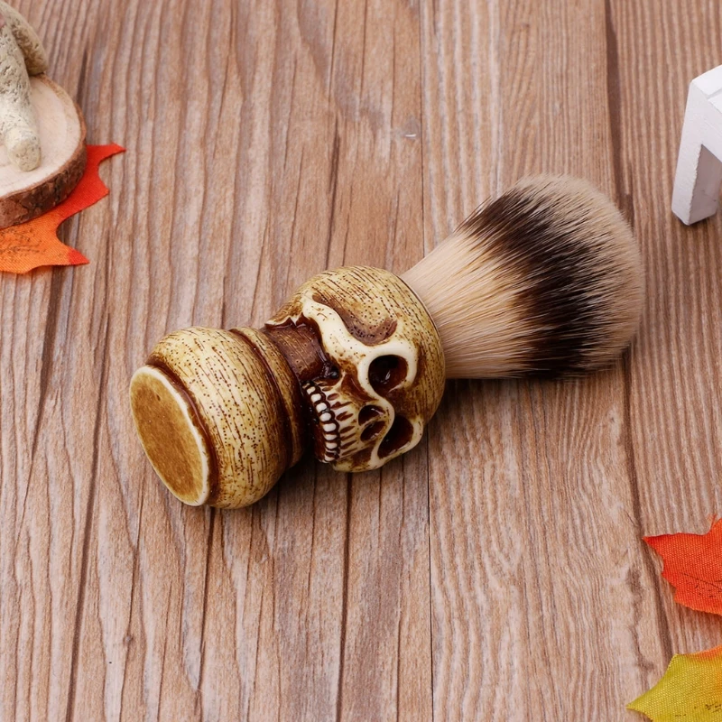 Щетка для бритья Badger щетиной волос череп ручной работы деревянная ручка-мужской подарок