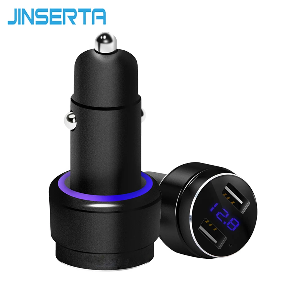 

JINSERTA Bluetooth Car Kit Wireless FM Transmitter Modulator Handsfree U Disk Mp3 Music Player LED Display Dual USB Car Charger