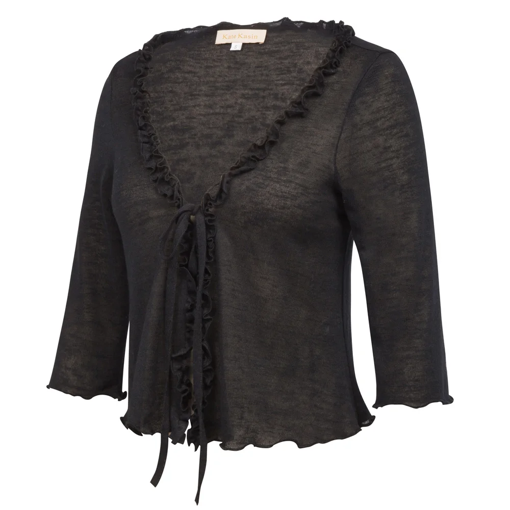 Women Jacket 2018 Ladies Outwear 3/4 Sleeve Comfortable Ruffled Knitting Shrug Slim Soft Coats Open Stitch Knitwear Bolero Women Jacket 2018 Ladies Outwear 3/4 Sleeve Comfortable Ruffled Knitting Shrug Slim Soft Coats Open Stitch Knitwear Bolero