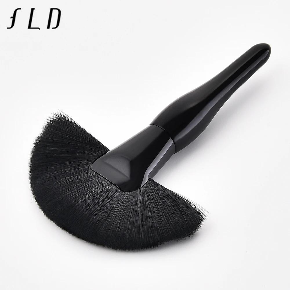

FLD 1pcs Fan Makeup Brush Powder High Quality White Black Make up Brush Face Shaving Brush